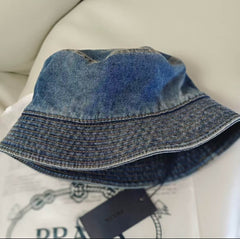 Classic Pattern Denim Bucket Hat