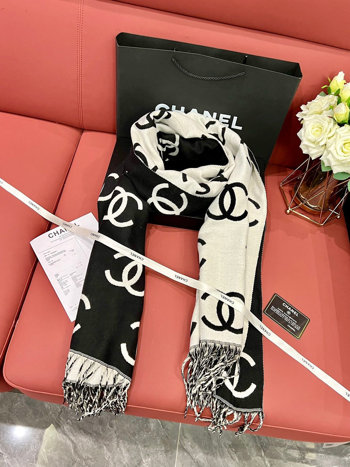 Elegant Double-Sided All-Over Print Scarf