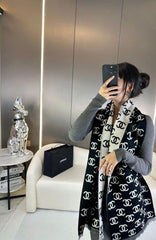 Chic Double-Sided Color-Block All-Over Print Scarf