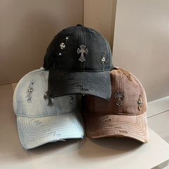 Distressed and Ripped Baseball Cap