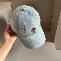 Distressed and Ripped Baseball Cap