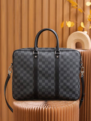 Classic Checkered Briefcase