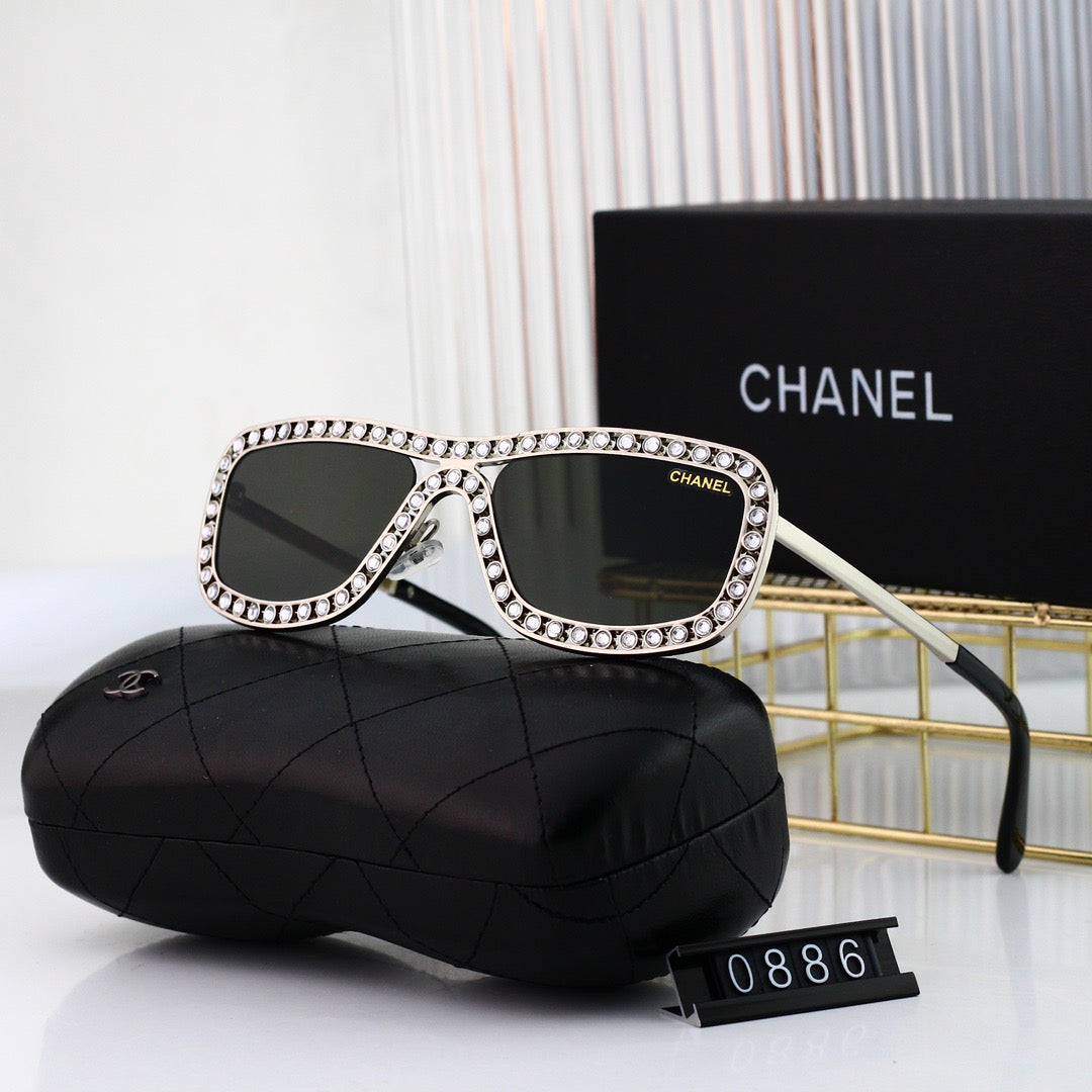 Fashionable Full-Diamond Visor Sunglasses