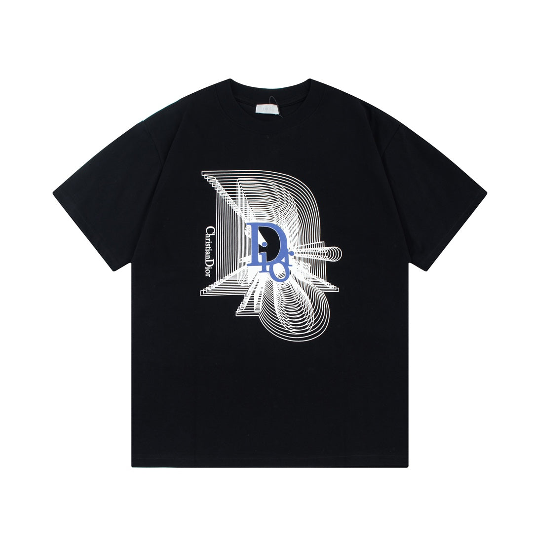 Gradient Ghost Overlay Print T Shirt