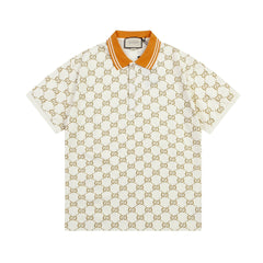 Cotton Vintage Print Polo Shirt