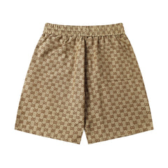 All Over Print Brown Shorts