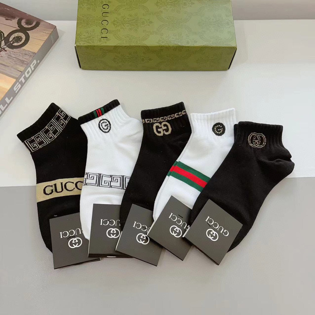 Black And White Double G Socks