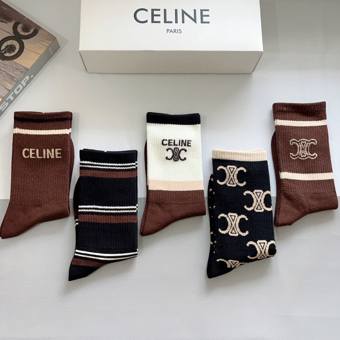 Brown Classic Pattern Socks