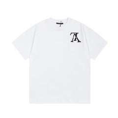 Pocket Reverse Letter Print  T Shirt